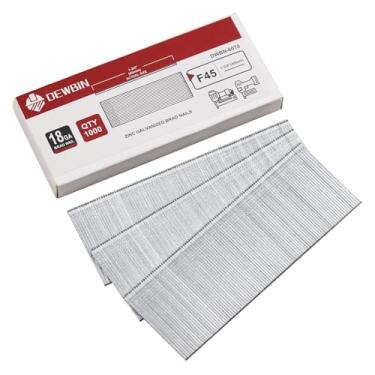 Imagem de DEWBIN Pregos Brad de calibre 18, 1000 unidades de 3,5 cm 18 GA, pregos galvanizados para pistola de pregos, pregos de acabamento para pistola de pregos pneumática, elétrica