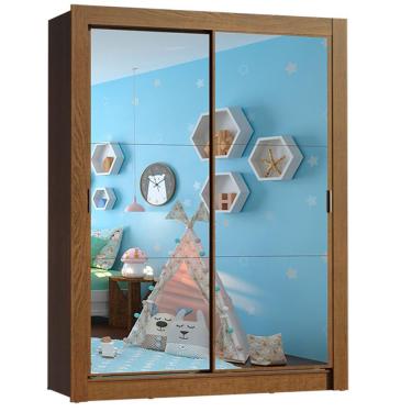 Imagem de Guarda Roupa Infantil Bento Portas de Correr Espelho Madesa
