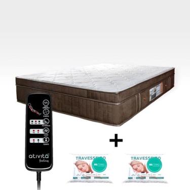Imagem de Colchão King Size 1,93x2,03 Ortopédico Com Massageador e Controle Cor 