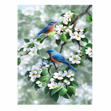 Imagem de Artesanato Pintura Diamante Diy 30X40 - CASAL PASSARINHOS - PPSHOP