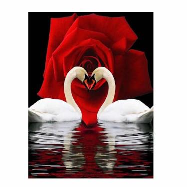 Imagem de Artesanato Pintura Diamante Diy 30X40 - CASAL DE CISNEIS - PPSHOP