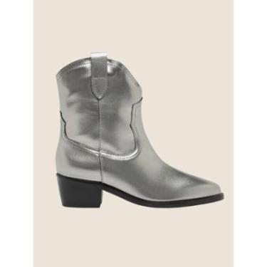 Imagem de Bota Arezzo Couro Cano Curto Western Alicia Feminina-Feminino