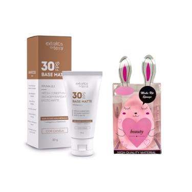 Imagem de Kit Home Care – Base Matte Canela com Protetor Solar FPS 30-30 g + Esponja Microfibra Gota