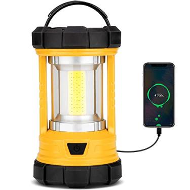 Imagem de Lanterna de acampamento recarregável, 3000 lm, 5 modos de luz, luz de acampamento, capacidade para 4400, carregador de telefone, lanterna LED resistente a impactos, lanterna portátil à prova d'água para emergências (laranja)