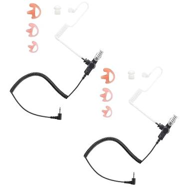 Imagem de Pacote com 2 fones de ouvido com tubo acústico de desconexão rápida e plugue de 3,5 mm, cabo reforçado, especialmente para microfone de alto-falante ou rádio transportado perto do ombro e do peito, receba apenas fone de ouvido de 3,5 mm