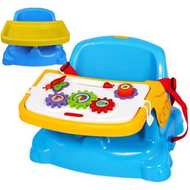 Imagem de Cadeirinha de Alimentação para Bebê Didática Portátil Azul 2 em 1 Poli