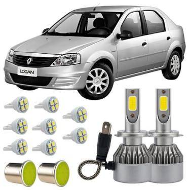 Imagem de Renault Logan Kit Lampadas Led Farol Baixo H7 Luz Placa Ré