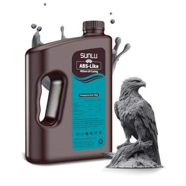 Imagem de SUNLU 3000G ABS Like Resin for 3D Printer, 405nm UV Curing Photopolymer Rapid 3D Resin for 2K 4K 6K 8K LCD/DLP/SLA 3D Printers, Non-Brittle & High Precision & Low Shrinkage, 3KG, Dark Grey