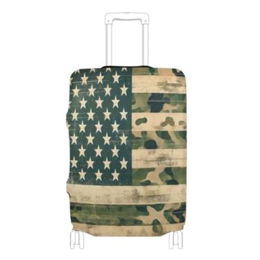 Imagem de Joisal Big Ben in London Capa protetora de mala aprovada pela Tsa para bagagem de 45 a 81 cm, Camuflagem verde bandeira americana, XL 29-32 in