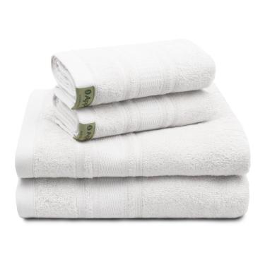 Imagem de Jogo De Toalha Algodão Egípcio Banhão Memphis 4 Peças Appel Branca