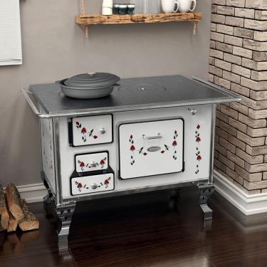 Imagem de Fogão A Lenha N2 Ferro Fundido Direito Floreio Porta Basculante