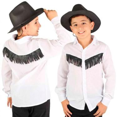 Imagem de Camisa Festa Junina Country Juvenil Manga Longa Franjado Tamanho 6