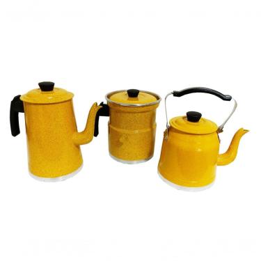 Imagem de Jogo Café , Leiteira C-apito Bule Chaleira Amarelo Pigmentado