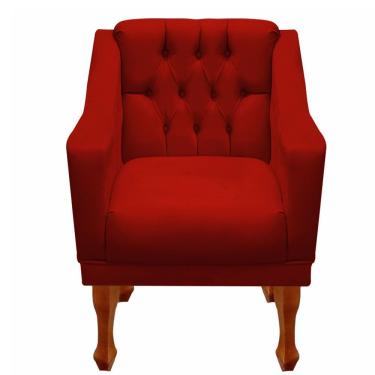 Imagem de Poltrona Decorativa Resistente Recepção Grécia Dritex Suede Vermelho