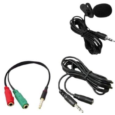 Imagem de Microfone Lapela Profissional Gravar Vídeo Celular Extensão - Leffa Sh