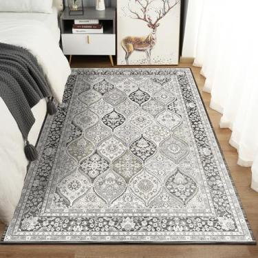 Imagem de Tapete de imitação de caxemira para decoração de casa, mesa lateral para sala de estar, tapete de chão macio e confortável para quarto (120 x 200 cm, 47 x 79 polegadas/FFYR-304)