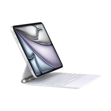 Imagem de QUARK Capa Com Teclado Para Ipad Air 13" (M3 2025 / M2 2024) E Pro 12,9" (6ª/5ª/4ª/3ª Geração), Magic Trackpad Multitoque, Retroiluminado, Branco