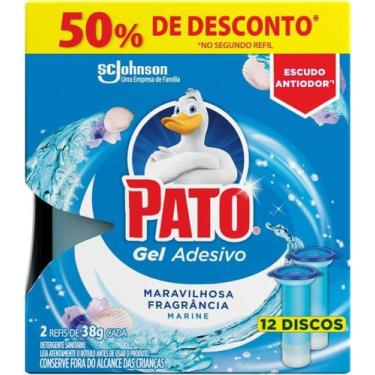 Imagem de Desodorizador Sanitario Pato Gel Adesivo Marine Refil 6