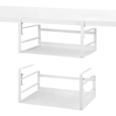 Imagem de Nxconsu Organizador de cesta de armazenamento embaixo da prateleira, suporte para pendurar para armário de cozinha, despensa, armário, mesa, estante, organização, economia de espaço, braçadeira de