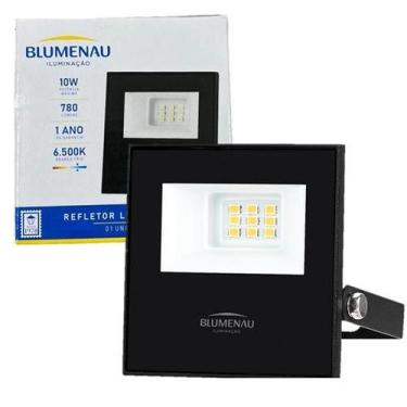 Imagem de Refletor Holofote Led Slim 10w Branco Frio 6500K IP66 Bivolt - Blumena