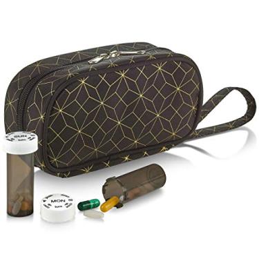 Imagem de Caixa de comprimidos e Organizador de frascos de comprimidos - Saco de embalagem semanal e diário para frascos semanais de comprimidos com 3 frascos diários extras