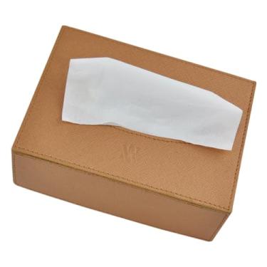 Imagem de Caixa Porta Lenços de Papel Vayly em Material Sintético com Abertura Oval, Forro Interno, Papelão Rígido e Lenço Incluso 50 un – Suporta Até 100 un (Rose Gold)