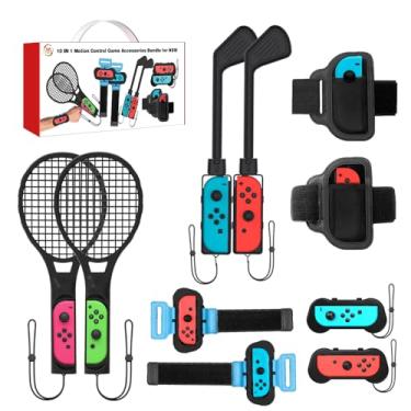 Imagem de Uxilep Switch Sports Games Accessories Bundle for Nintendo Switch 2 (2025),12 in 1 Family Party Pack for Switch 2 Accessories Kit with Tennis Rackets,Golf Clubs,Chambara Swords,Leg Straps & Joycon