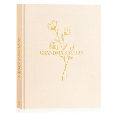 Imagem de Lanpn DiáRio de HistóRias da Avó Com Mais de 260+ Perguntas, DiáRio Guiado da Avó Em Linho, Livro de MemóRias para Preencher, Presente para Vovó, Dia das MãEs de AniversáRio Natal, Bege