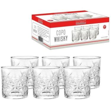 Imagem de Copos Whisky Clarice Hauskraft 350ml Vidro Texturizado Com 6