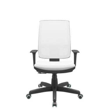 Imagem de Cadeira Office Brizza Tela Branca Assento Aero Branco RelaxPlax Base S