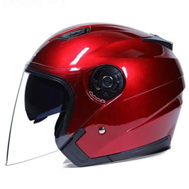 Imagem de Capacete De Bicicleta 3/4 Capacete De Rosto Aberto Casal Capacete De Motocicleta Capacete De Scooter De Segurança Motocicleta Rosto Aberto, CC07, M-(head circumference/57-58cm)