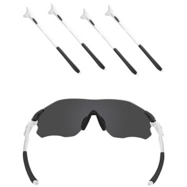 Imagem de EZReplace Braços brancos de substituição para óculos de sol Oakley EVZero Path Pitch Range Stride Blades Ascend Swift (preto + preto)