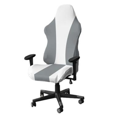 Imagem de Kitegrese Capas de cadeira de jogos, capas elásticas de poliuretano para cadeira de computador, para cadeira de jogador, corrida de jogos de escritório (cinza)