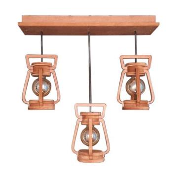 Imagem de Luminária Lustre Pendente 3 Lampião 2 Peças 110/220 V - Eco.Start