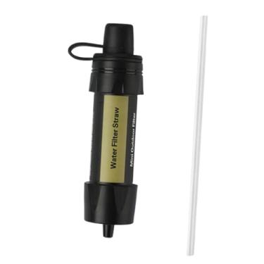 Imagem de simhoa Mini dispositivo purificador de água com filtro à prova de vazamento, de filtragem para camping, viagens, mochilão e pesca, Preto