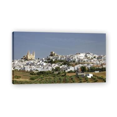 Imagem de Serenidade de cabana de montanha exterior branco brilhante – Arte de parede vida no campo, impressão em tela aconchegante e gratuita para casa 40 x 72 cm emoldurada