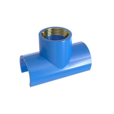 Imagem de Tapa Furo Tee Pvc/Latão Rosca 25Mm X 3/4 Azul Estrela