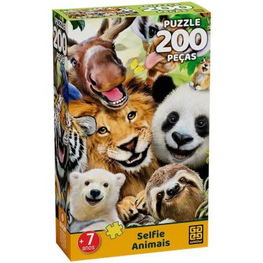 Imagem de Puzzle Selfie Animais 200 Peças - Grow