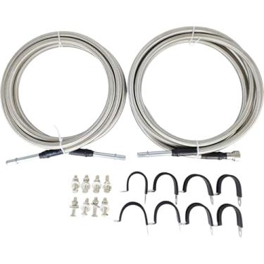 Imagem de XYZIL Kit de linha de combustível 819-876 compatível com Chevrolet GMC Silverado Sierra 1500 2500 3500 HD 2004-2010 1500HD 2500HD 3500HD 15946198 15946180 15946177 Aço inoxidável flexível dianteiro