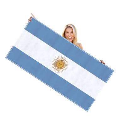 Imagem de RaymNord Toalha de praia grande com bandeira da Argentina, secagem rápida, sem areia, toalha de piscina de microfibra argentina de 70 × 140 cm, secagem rápida, resfriamento absorvente macio, secagem