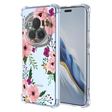 Imagem de RRXSYXL Capa para Honor Magic 6 Pro com estampa floral transparente, capa macia à prova de choque para Honor Magic 6 Pro, flor de cerejeira