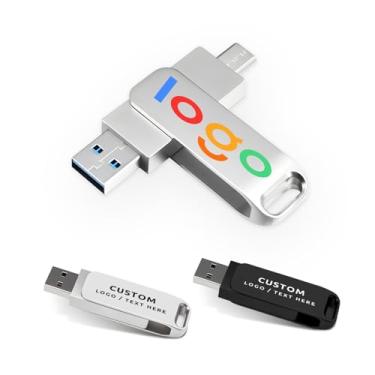 Imagem de Pen drive USB personalizado, pen drive OTG personalizado, multifuncional Dual USB 2.0/3.0, ideal para presentes corporativos, eventos de negócios e brindes promocionais (50,16 GB)