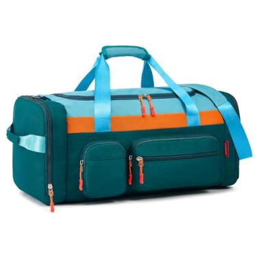 Imagem de WOOMADA Bolsa infantil grande para viagens, durante a noite ou fim de semana, 50,8 cm, Azul-petróleo