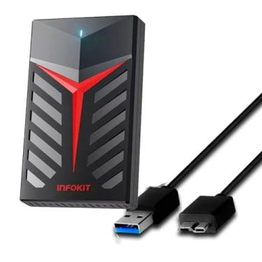 Imagem de HD Externo Portátil 320GB USB 3.0 Infokit Preto - Alta Velocidade - Gamer