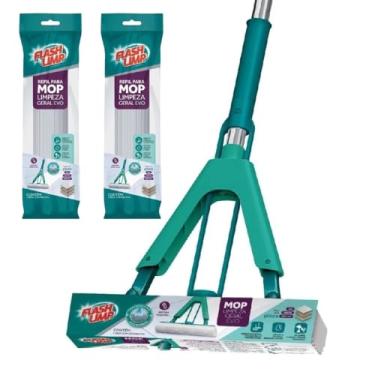 Imagem de Mop Evo Limpeza Geral Plus Espuma PVA Dobrável Flash Limp MOP7673 + 2 Refis Extras RMOP7673
