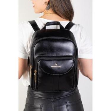 Imagem de Mochila pequena feminina em couro italiano Angelina-Feminino