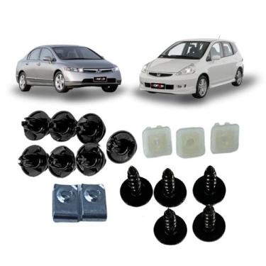 Imagem de Kit 17 grampos parabarro diant civic 92 a 06 fit 2004 a 08 - DFEB