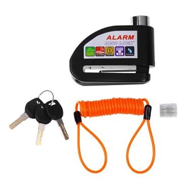 Imagem de PRETYZOOM 1 conjunto de trava de freio a disco de aço inoxidável antifurto com alarme para bicicletas e scooters sistema de segurança com função