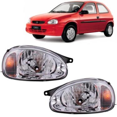 Imagem de Par Farol Corsa Wind Sedan Classic Wagon 94 Á 03 Pisca Ambar - FORTLUZ