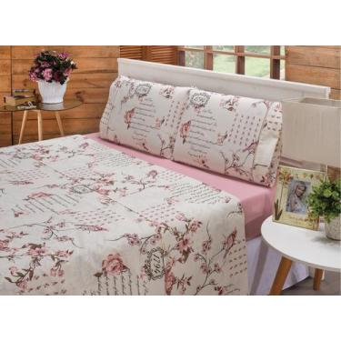 Imagem de Jogo de Lençol Casal Padrão 4 Peças Pássaro Roupa de Cama Percal 100% 